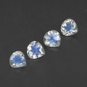 1.47 ctw White Rainbow Moonstone Stones, Natural Rainbow Moonstone in Pear Facet Shape for Sale