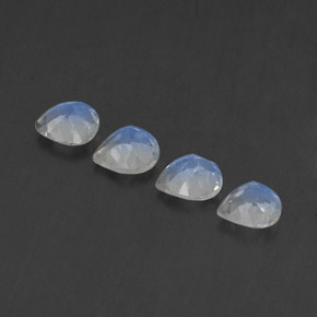 Rainbow Moonstone Gemstones in 5 x 5 mm (calibrated) Size for Sale, Rainbow Moonstone Stones in Bluish White Color