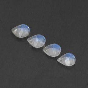 Rainbow Moonstone Gemstone in 5.3 x 5.1 mm Size for Sale, Rainbow Moonstone Stone in Blue White Color