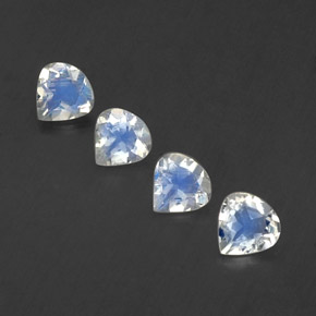 1.30 ctw White Rainbow Moonstone Gemstones, Rainbow Moonstone Gems in Pear Facet Shape for Sale.