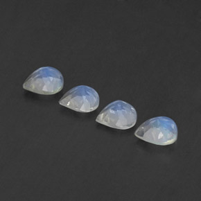Rainbow Moonstone Gemstones in 5.1 x 4.9 mm Size for Sale, Rainbow Moonstone Stones in Blue White Color