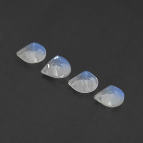 Rainbow Moonstone Gemstone in 5.2 x 4.9 mm Size for Sale, Rainbow Moonstone Stone in Blue White Color