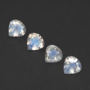 Blanco azulado Piedra de Luna Arco Iris Gema - 0.4ct Corte en forma de pera (ID: 339576)
