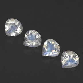 Голубовато-белый Радужный Лунный Камень Камень - 0.4ct Фасетная Груша (ID: 339579)