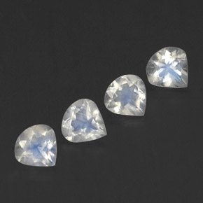1.36 ctw White Rainbow Moonstone Stones, Natural Rainbow Moonstone in Pear Facet Shape for Sale
