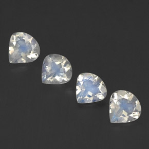 1.34 ct White Rainbow Moonstone Gemstone, Rainbow Moonstone Gem in Pear Facet Shape for Sale.