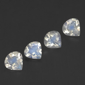 1.34 ct White Rainbow Moonstone Stone, Natural Rainbow Moonstone in Pear Facet Shape for Sale