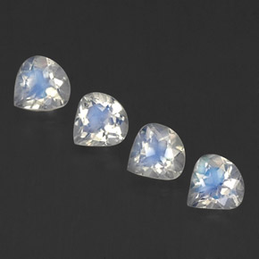 Blanco azulado Piedra de Luna Arco Iris Gema - 0.4ct Corte en forma de pera (ID: 339584)