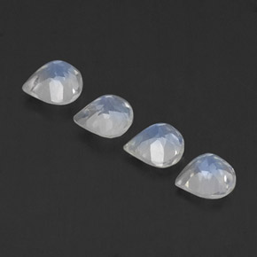 Rainbow Moonstone Gemstones in 5.2 x 5.2 mm Size for Sale, Rainbow Moonstone Stones in Bluish White Color
