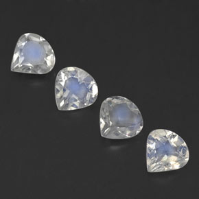 Bläulich-weiß Regenbogen-Mondstein Edelstein - 0.3ct Birnen Schliff (ID: 339585)