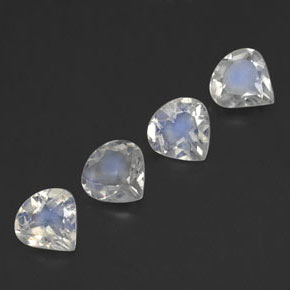 1.33 ctw White Rainbow Moonstone Stones, Natural Rainbow Moonstone in Pear Facet Shape for Sale