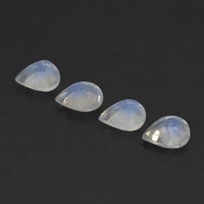Rainbow Moonstone Gemstones in 5 x 5 mm (calibrated) Size for Sale, Rainbow Moonstone Stones in Bluish White Color