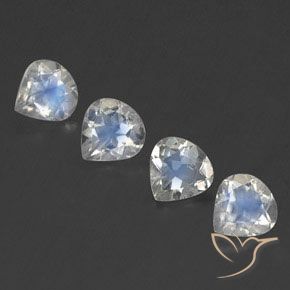 1.54 ct Pear Cut Rainbow Moonstone, 5.2 x 5.1 mm From India, Photo A