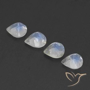 Rainbow Moonstone Gemstones in 5 x 5 mm (calibrated) Size for Sale, Rainbow Moonstone Stones in Bluish White Color