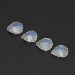 Rainbow Moonstone Gemstones in 5 x 5 mm (calibrated) Size for Sale, Rainbow Moonstone Stones in Bluish White Color