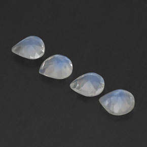 Rainbow Moonstone Gemstones in 5 x 5 mm (calibrated) Size for Sale, Rainbow Moonstone Stones in Bluish White Color