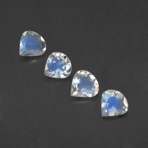 1.17 ct White Rainbow Moonstone Gemstone, Rainbow Moonstone Gem in Pear Facet Shape for Sale.