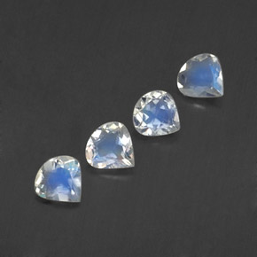 1.17 ct White Rainbow Moonstone Stone, Natural Rainbow Moonstone in Pear Facet Shape for Sale