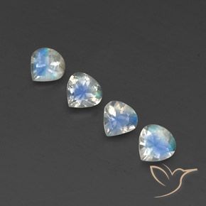 1.63ctw Natural Bluish White Rainbow Moonstone, Pear Shape, Transparent