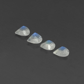 Rainbow Moonstone Gemstones in 5.1 x 5 mm Size for Sale, Rainbow Moonstone Stones in Blue White Color