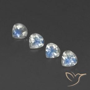 Голубовато-белый Радужный Лунный Камень Камень - 0.4ct Фасетная Груша (ID: 339810)