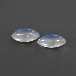 2.17 ct White Rainbow Moonstone Gemstone, Rainbow Moonstone Gem in Marquise Cabochon Shape for Sale.