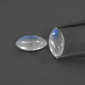 2.17 ct White Rainbow Moonstone Stone, Natural Rainbow Moonstone in Marquise Cabochon Shape for Sale