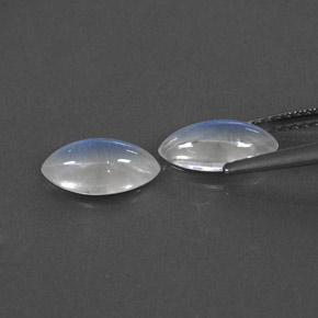 Rainbow Moonstone Gemstone in 10 x 5 mm (calibrated) Size for Sale, Rainbow Moonstone Stone in Blue White Color
