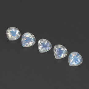 1.39 ctw White Rainbow Moonstone Stones, Natural Rainbow Moonstone in Pear Facet Shape for Sale