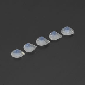Rainbow Moonstone Gemstones in 4.7 x 4.5 mm Size for Sale, Rainbow Moonstone Stones in Bluish White Color