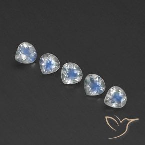 1.52 ctw White Rainbow Moonstone Stones, Natural Rainbow Moonstone in Pear Facet Shape for Sale