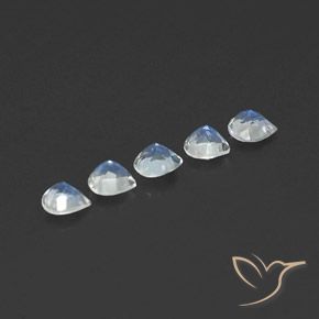 Rainbow Moonstone Gemstones in 4.8 x 4.7 mm Size for Sale, Rainbow Moonstone Stones in Bluish White Color