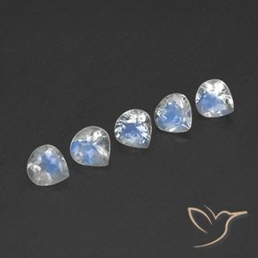 1.82ctw Natural Bluish White Rainbow Moonstone, Pear Shape, Transparent