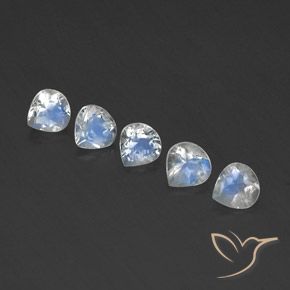1.82 ctw White Rainbow Moonstone Stones, Natural Rainbow Moonstone in Pear Facet Shape for Sale