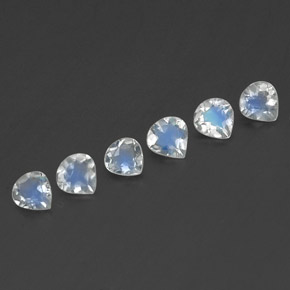 Bläulich-weiß Regenbogen-Mondstein Edelstein - 0.2ct Birnen Schliff (ID: 341164)