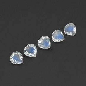 Bluish White Rainbow Moonstone Gem - 0.3ct Pear Facet (ID: 341165)