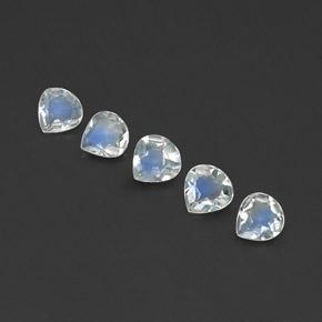 1.27 ctw White Rainbow Moonstone Stones, Natural Rainbow Moonstone in Pear Facet Shape for Sale