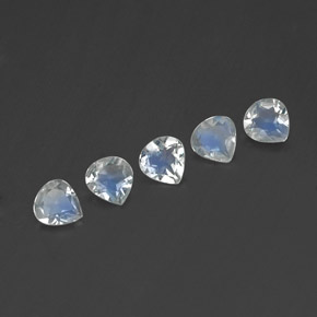 Голубовато-белый Радужный Лунный Камень Камень - 0.2ct Фасетная Груша (ID: 341167)