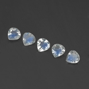 1.17 ctw White Rainbow Moonstone Stones, Natural Rainbow Moonstone in Pear Facet Shape for Sale