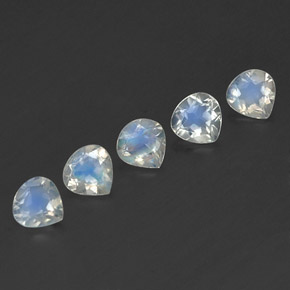 1.73 ct White Rainbow Moonstone Gemstone, Rainbow Moonstone Gem in Pear Facet Shape for Sale.