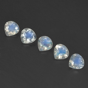 1.73 ct White Rainbow Moonstone Stone, Natural Rainbow Moonstone in Pear Facet Shape for Sale