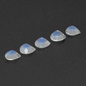Rainbow Moonstone Gemstone in 5 x 4.9 mm Size for Sale, Rainbow Moonstone Stone in Blue White Color