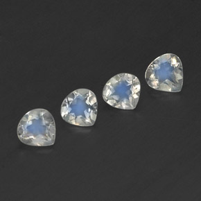 Голубовато-белый Радужный Лунный Камень Камень - 0.3ct Фасетная Груша (ID: 341244)