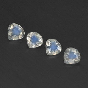 1.30 ctw White Rainbow Moonstone Stones, Natural Rainbow Moonstone in Pear Facet Shape for Sale