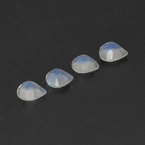 Rainbow Moonstone Gemstones in 4.9 x 4.8 mm Size for Sale, Rainbow Moonstone Stones in Bluish White Color
