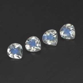 Bluish White Rainbow Moonstone Gem - 0.3ct Pear Facet (ID: 341246)