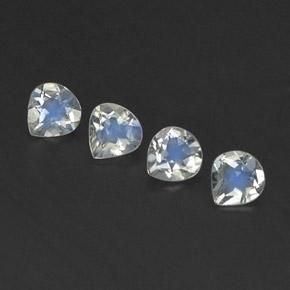 1.24 ctw White Rainbow Moonstone Stones, Natural Rainbow Moonstone in Pear Facet Shape for Sale