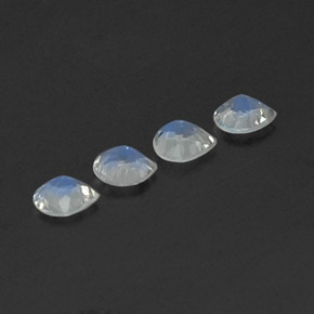 Rainbow Moonstone Gemstones in 5.1 x 4.9 mm Size for Sale, Rainbow Moonstone Stones in Bluish White Color