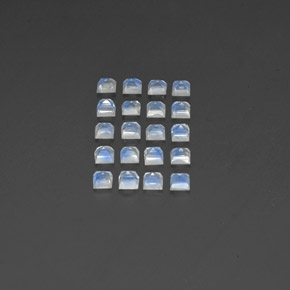 Rainbow Moonstone Gemstone in 2.9 x 2.9 mm Size for Sale, Rainbow Moonstone Stone in Blue White Color