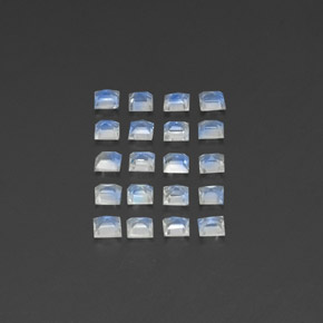 Rainbow Moonstone Gemstones in 2.9 x 2.8 mm Size for Sale, Rainbow Moonstone Stones in Bluish White Color